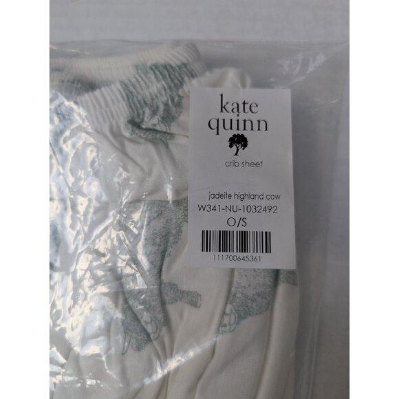 Kate Quinn Bamboo Jadeite Highland Cows Crib Sheet New Baby Bedding Cow - Picture 2 of 2